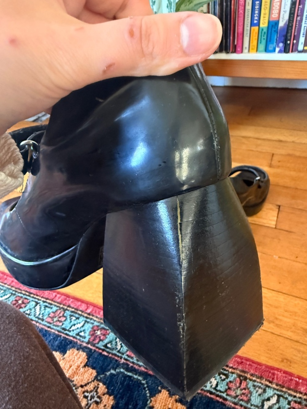 Jeffrey Campbell Black Patent Mary Jane Platform Heels - Picture 6 of 8